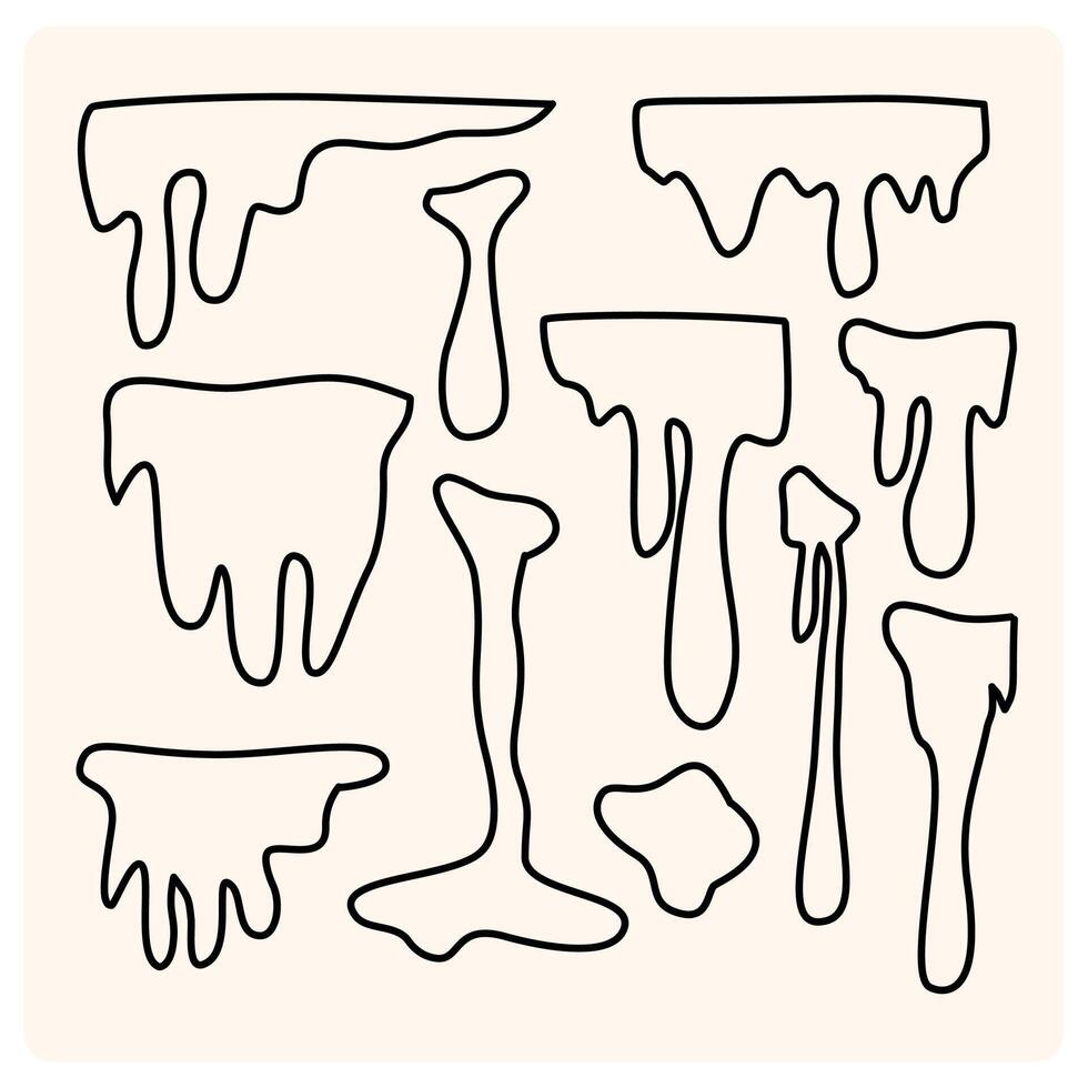 Dripping Liquid Shapes with doodle style drawing vector