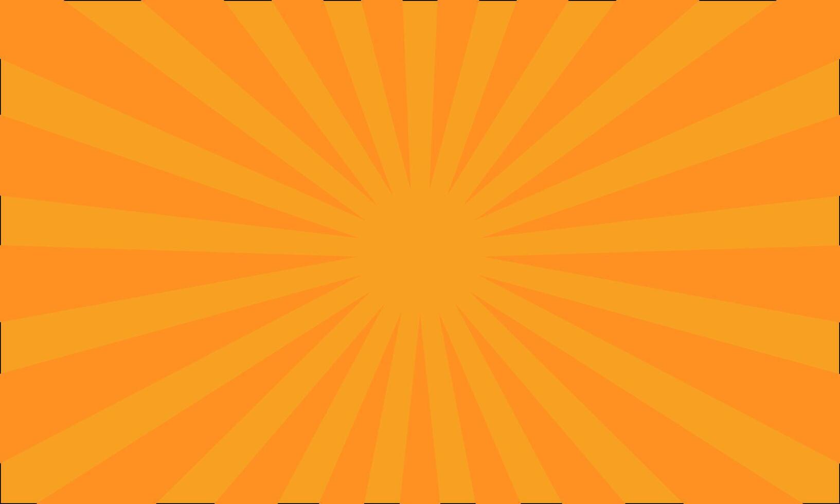 Radiating orange rays from a central point on yellow background vector