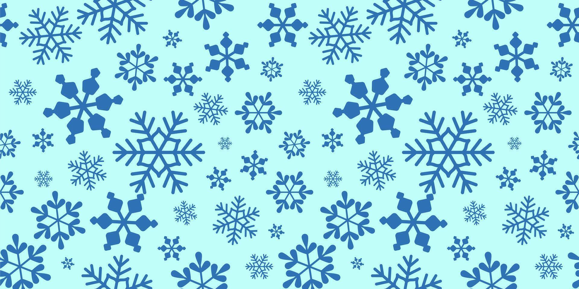 Snow flake pattern with blue color background design vector