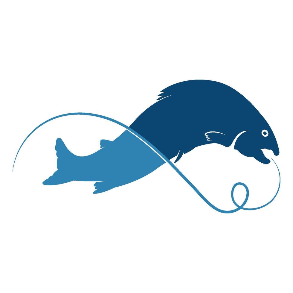 Stylish Salmon Fish Logo design vector