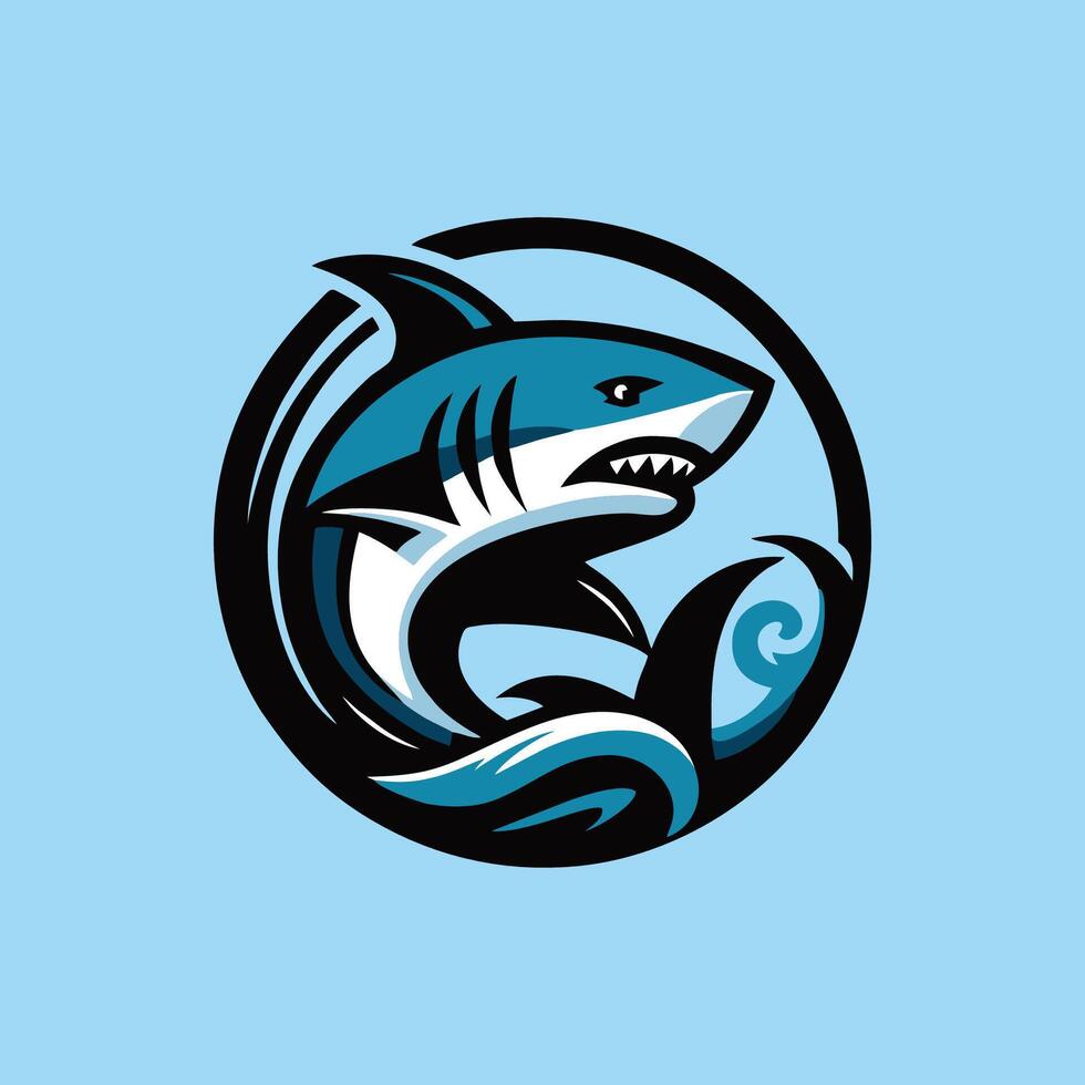 Shark logo design art illustration vector