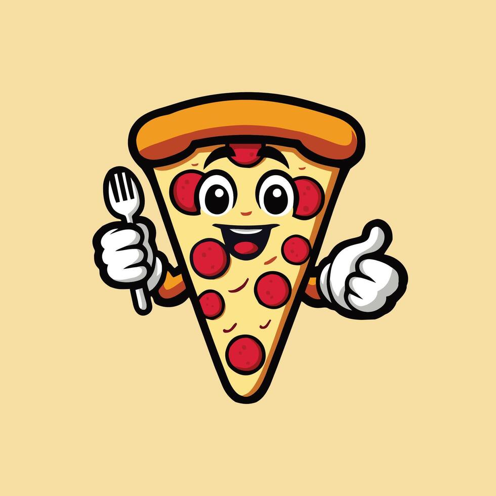 Pizza mascot logo design art illustration vector