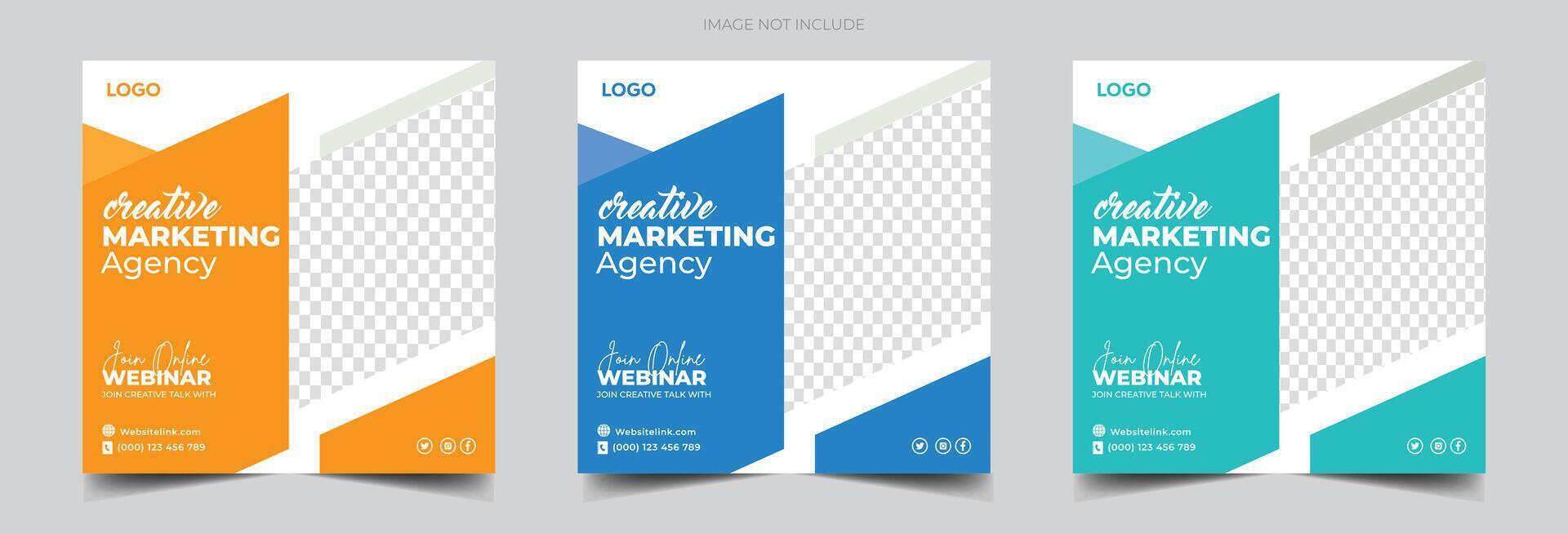 Digital marketing agency corporate social media post template we are creative marketing agency vector