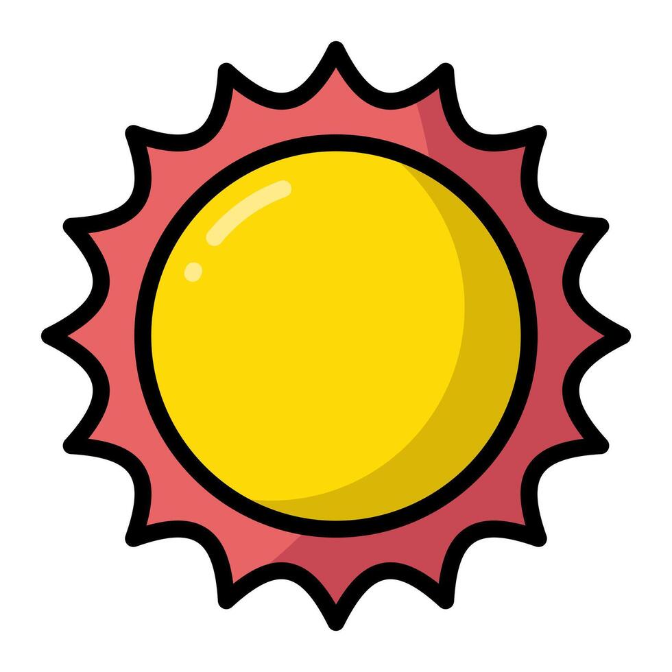 Simple Sun colorful icon. The icon can be used for websites, print templates, presentation templates, illustrations, and etc vector