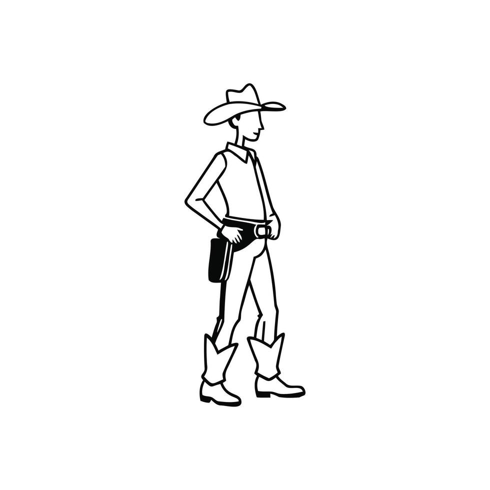 Funny Cowboy Character Design - Clipart for Western Themes vector
