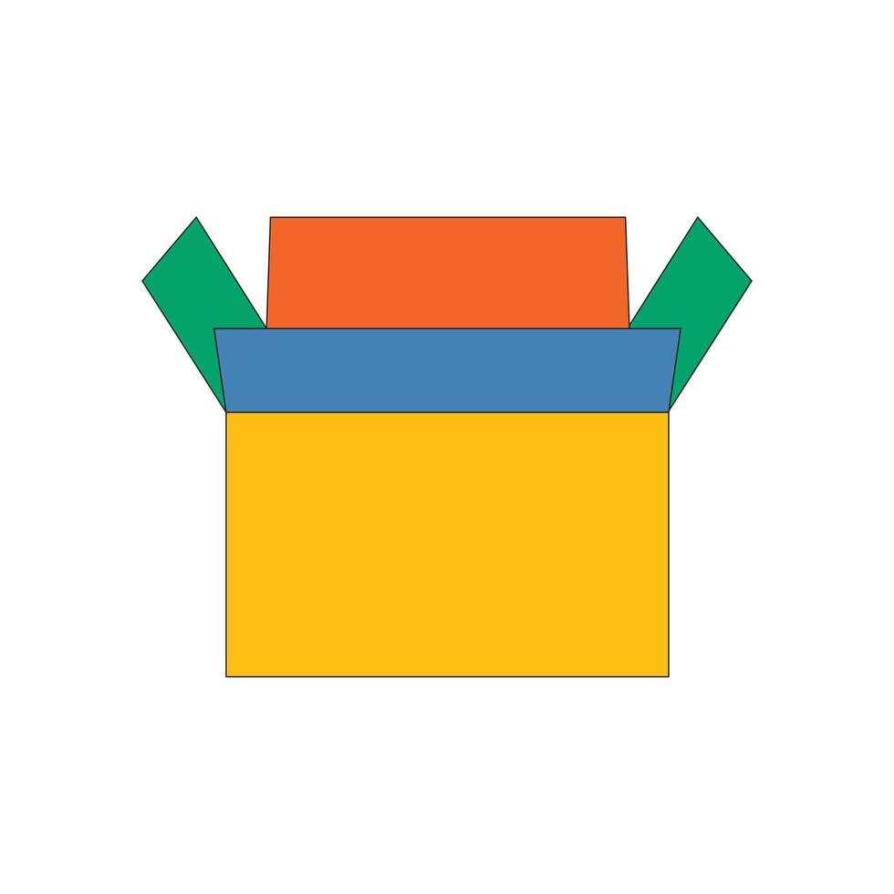 Illustration cardboard open retro unique design vector