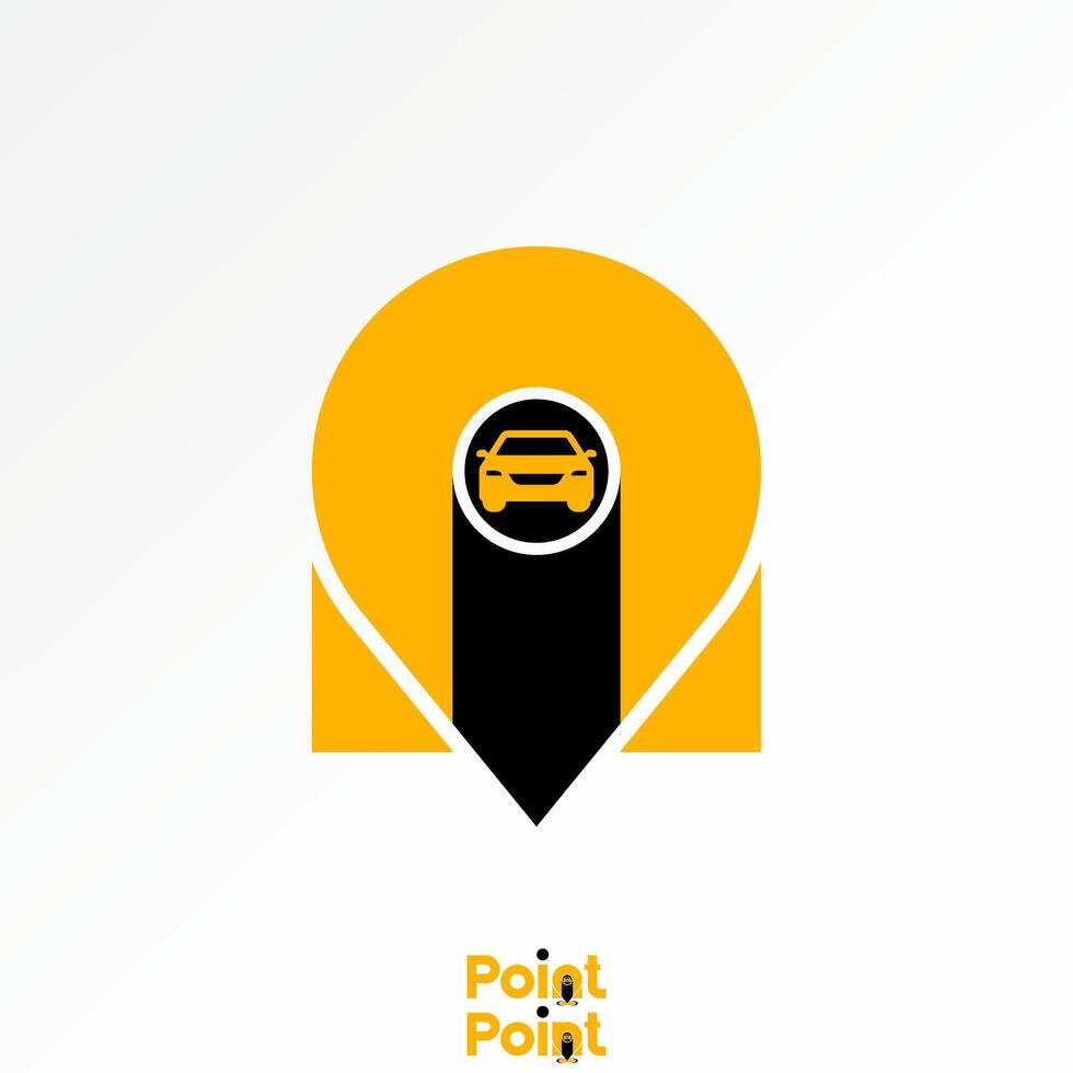 Logo design graphic concept creative premium stock image graphic initial N font point place car drive GPS to app workshop street garage machine vector