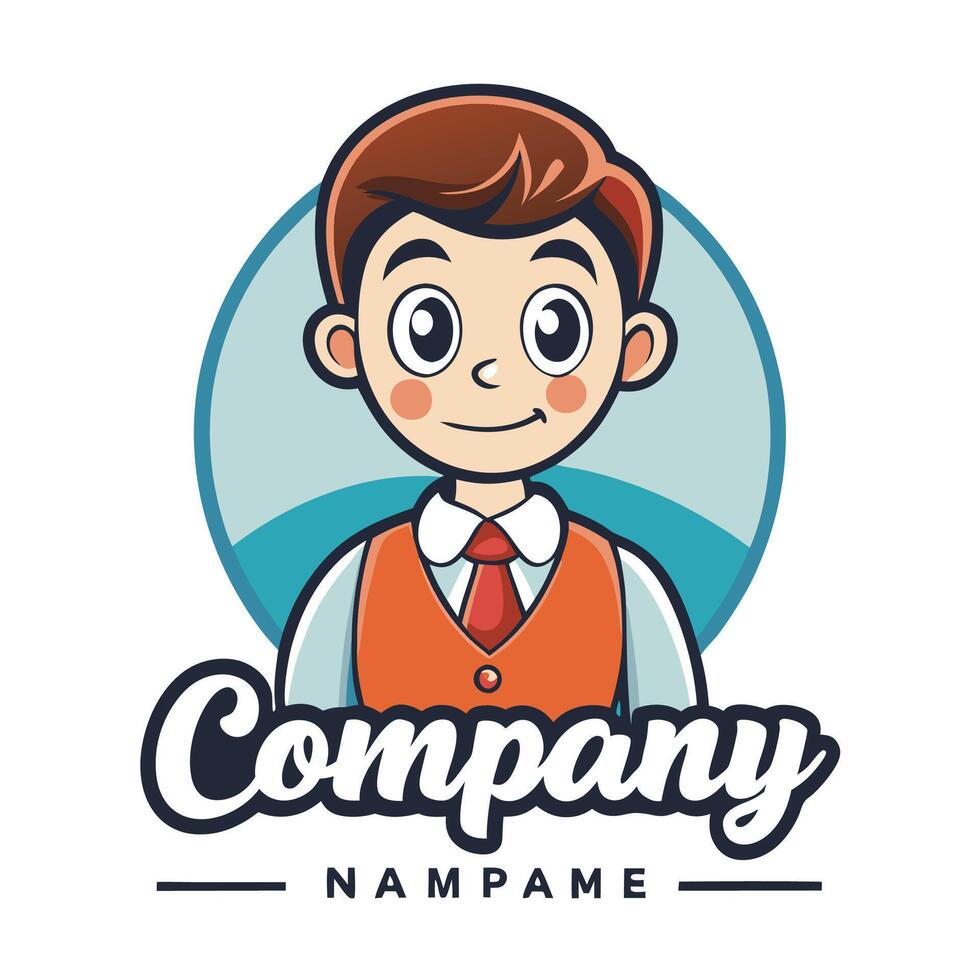a cartoon character with a vest and tie vector