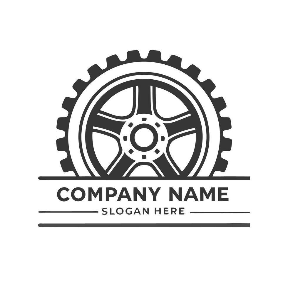 a black and white logo for a company that is called wheel vector