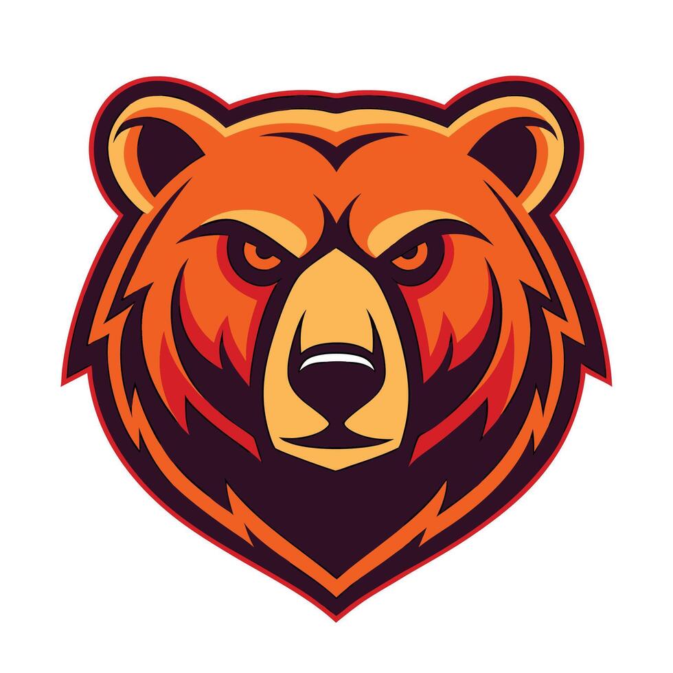 the head of a bear is shown background vector