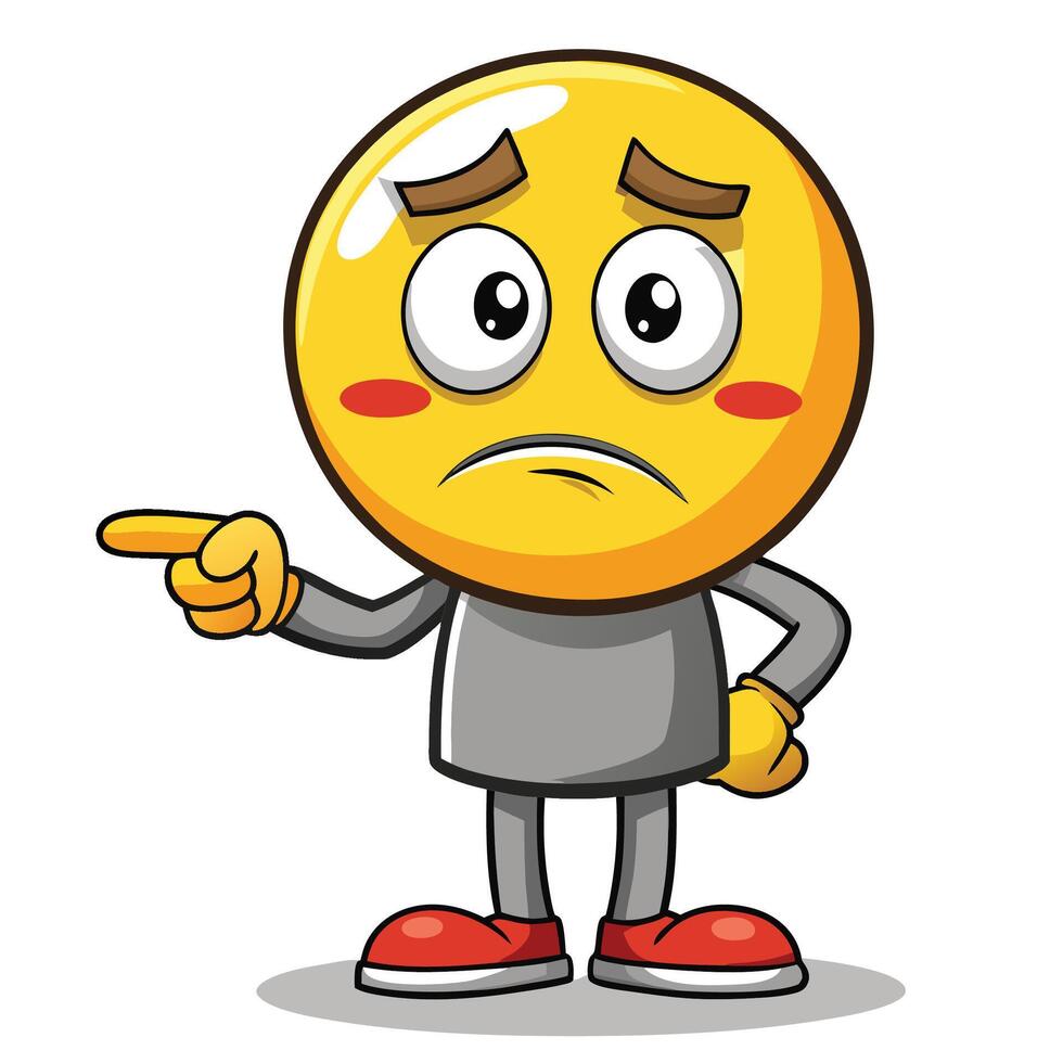 emoticon character pointing something vector