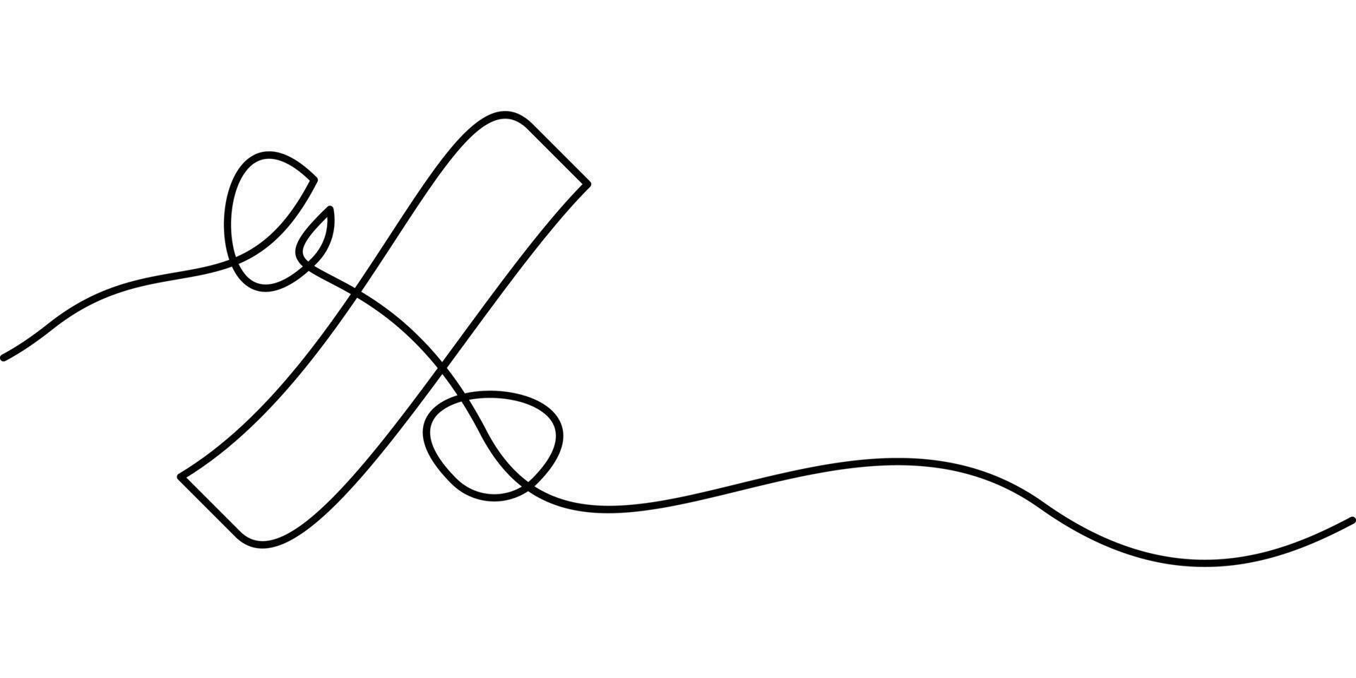 continuous line drawing of percent symbol. abstract line art illustration vector