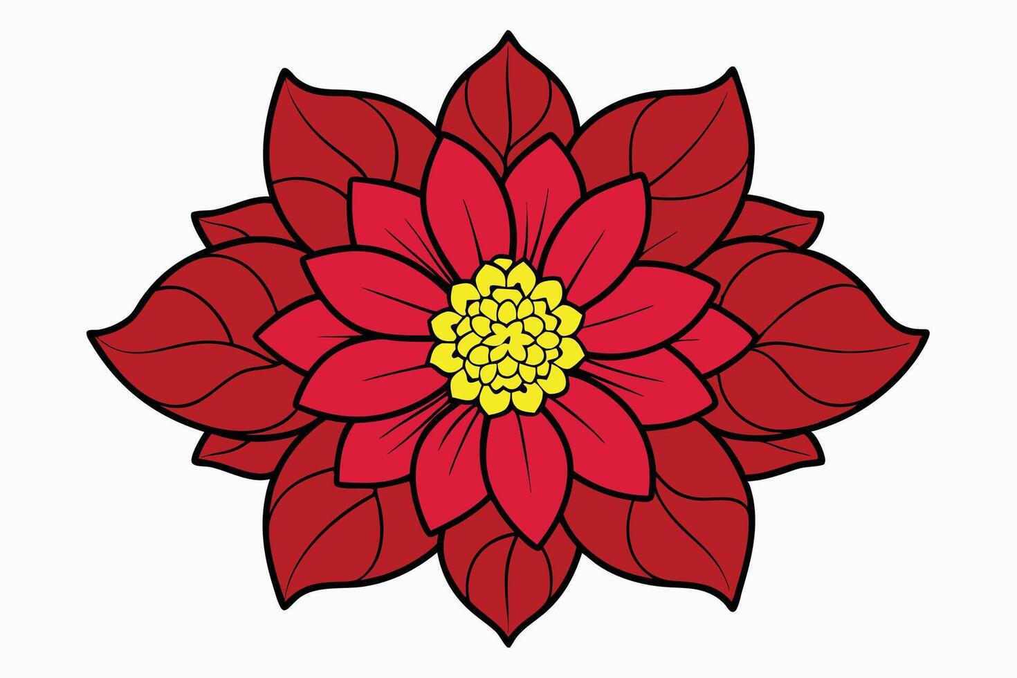 A Floral Embrace Outline and look flower vector