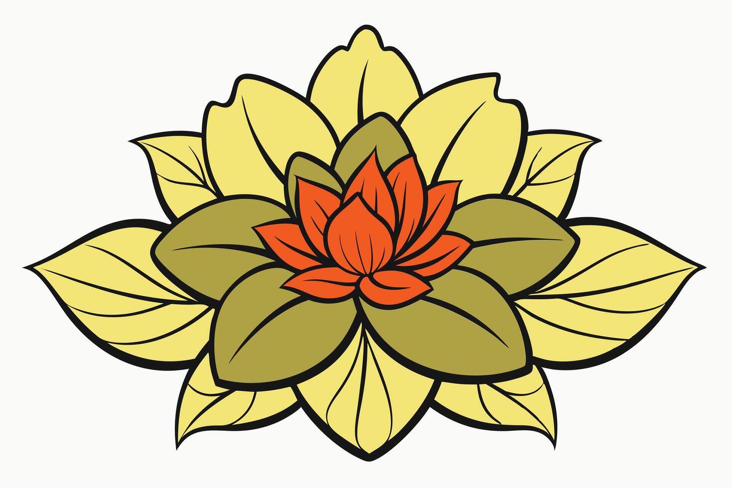 Floral Embrace Outline and look flower vector