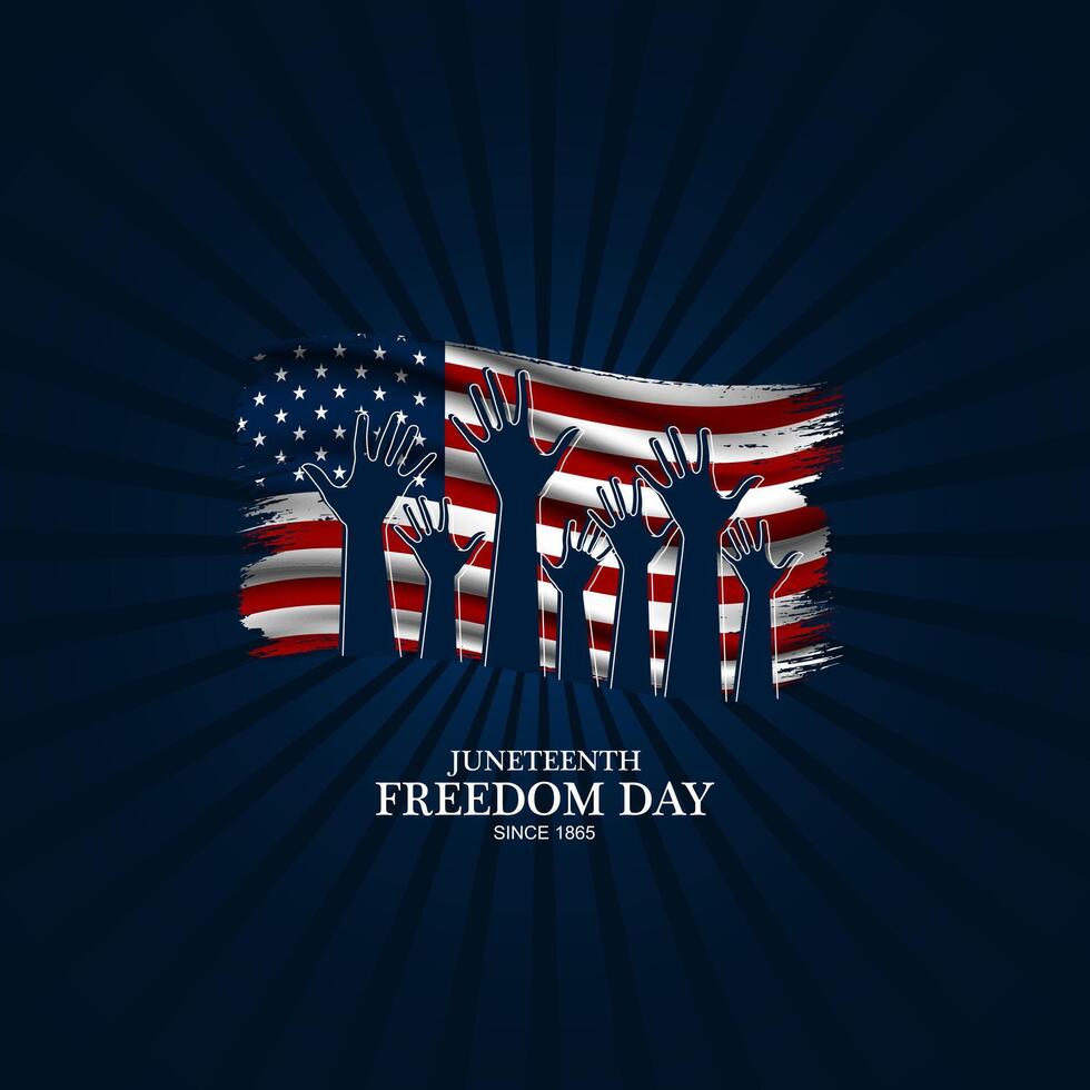 Happy Juneteenth June 19 freedom day background design illustration vector