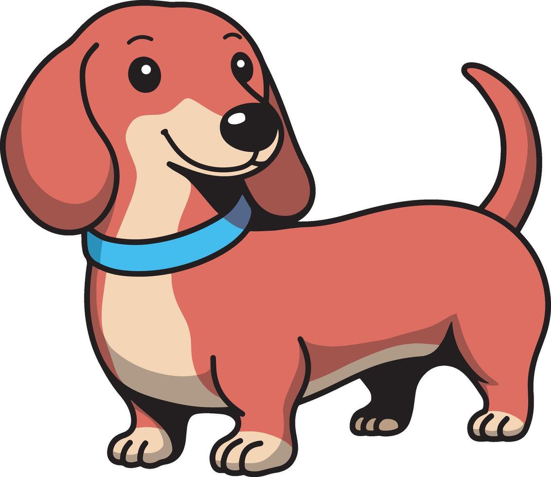 Cute Wiener dog cartoon design art vector