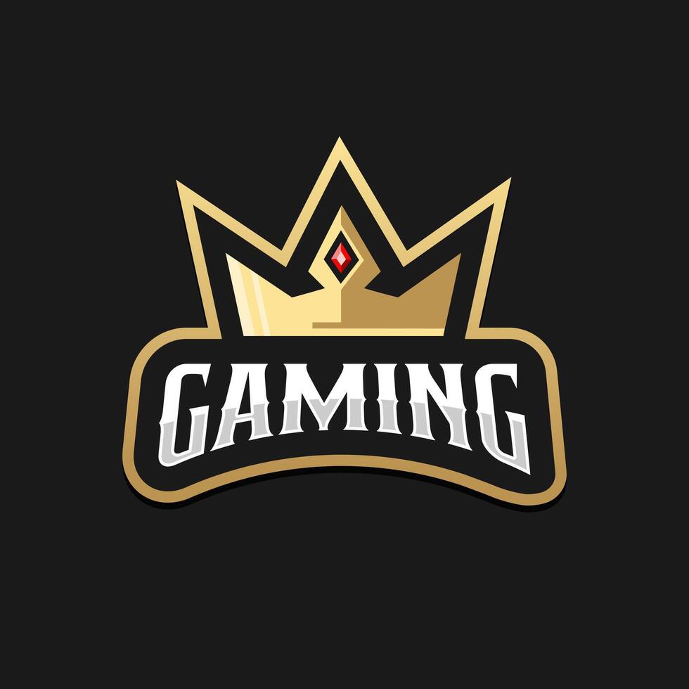 King Logo With Crown for Gaming vector