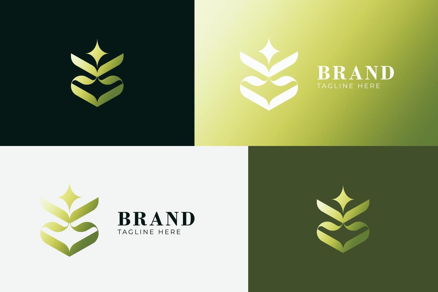 Elegant and Modern Green Leaf Logo Design for Luxury and Organic Brands vector