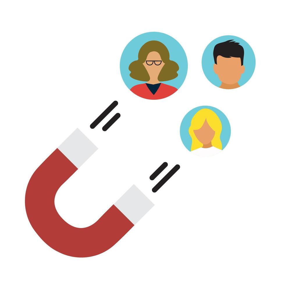 Illustration of Magnet Attracting People vector