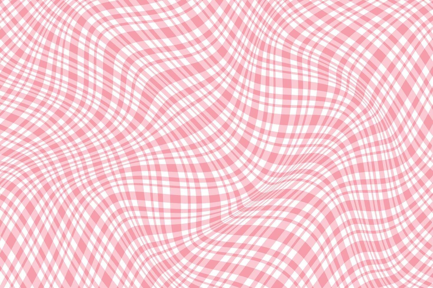simple abstract light pink color thin to thick creative check plaid diagonal wavy distort line pattern pink plaid wave pattern vector