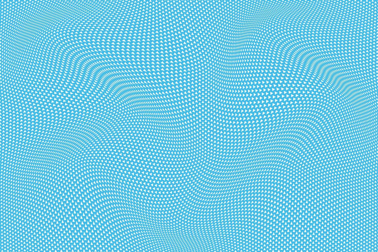 simple white color small triangle wavy distort pattern on sky color background abstract blue wavy dot pattern vector