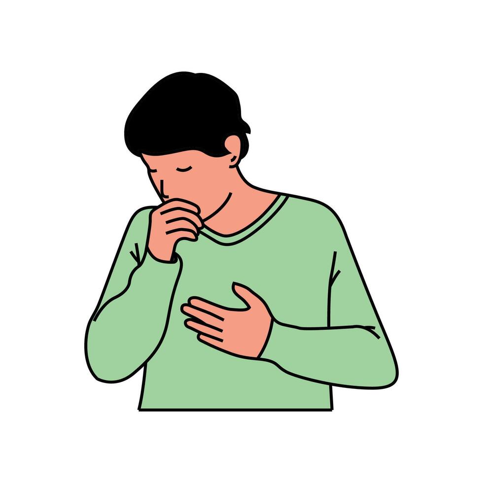 a man who is coughing vector