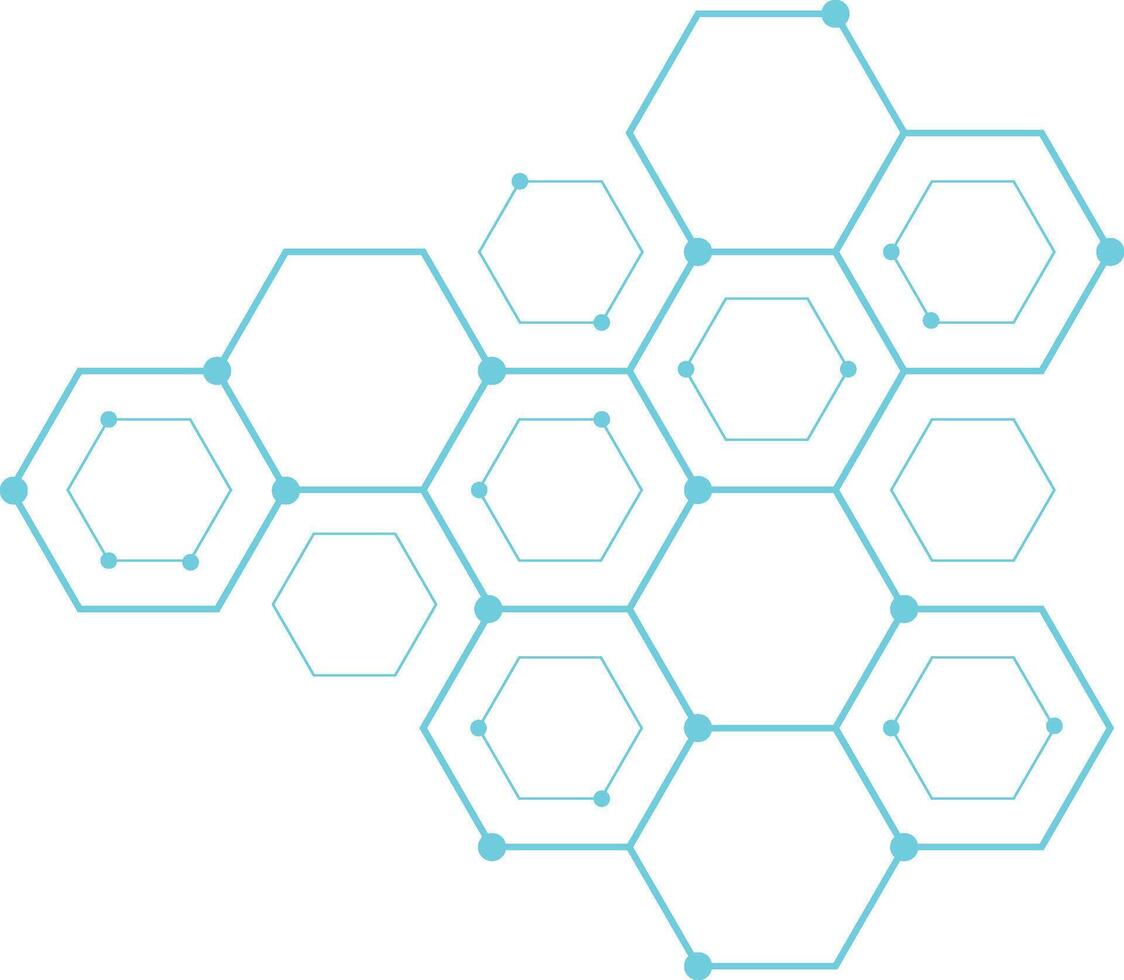 Hexagon Technology Element Design. Hexagon concept design abstract technology background. Abstract blue hexagon concept background vector