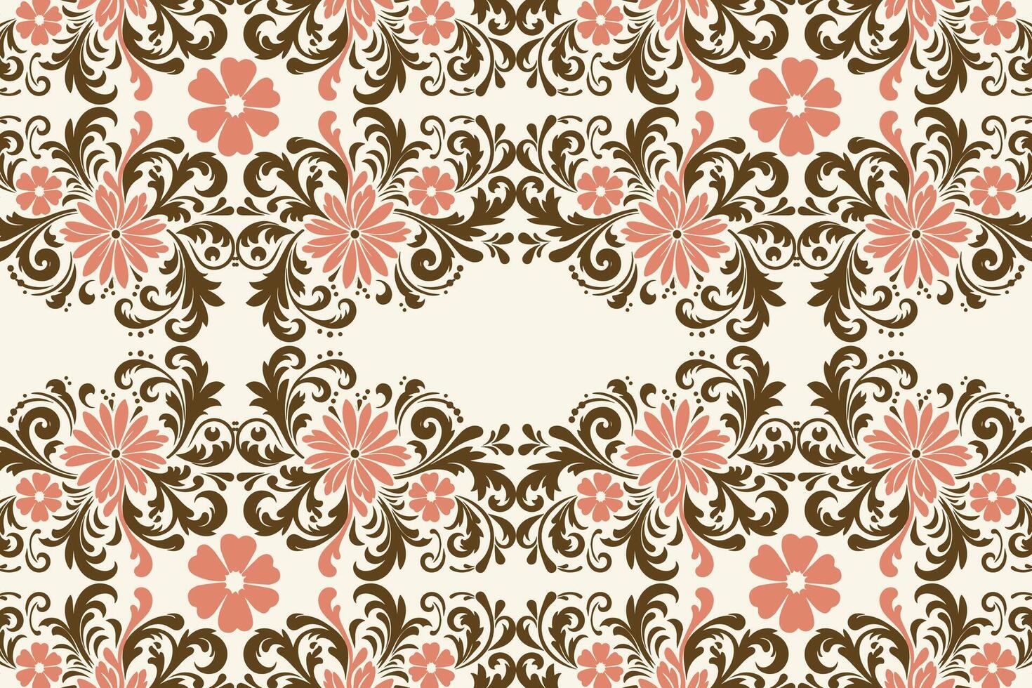 seamless floral pattern featuring intricate ornamental flower and leaf motifs for textile fabric wallpaper fashion design vintage projects and artistic creative patterns vector