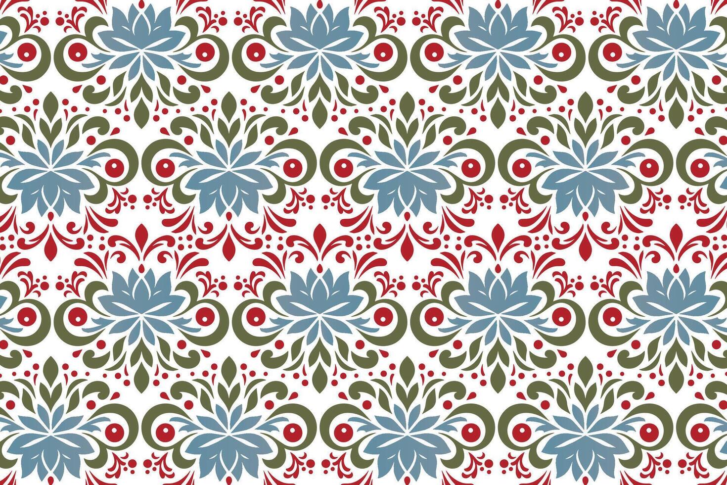 seamless floral pattern with intricate ornamental flower and leaf motifs suitable for textile fabric wallpaper vintage fashion design creative projects and artistic backgrounds vector