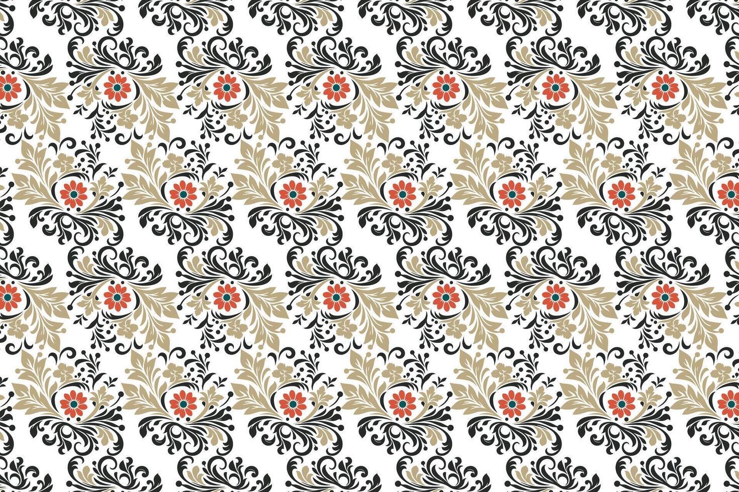 seamless floral pattern with intricate flower and leaf motifs vintage design for wallpaper fabric fashion prints and creative projects vector