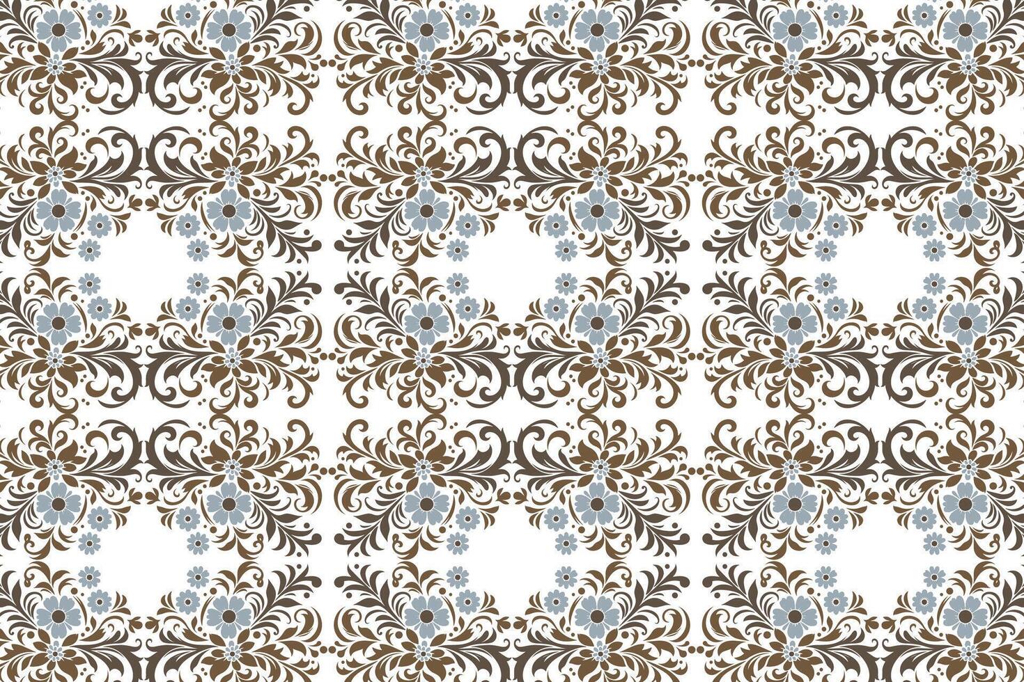 seamless floral pattern with ornamental flower and leaf motifs vintage design for fabric wallpaper textile prints and creative design projects vector