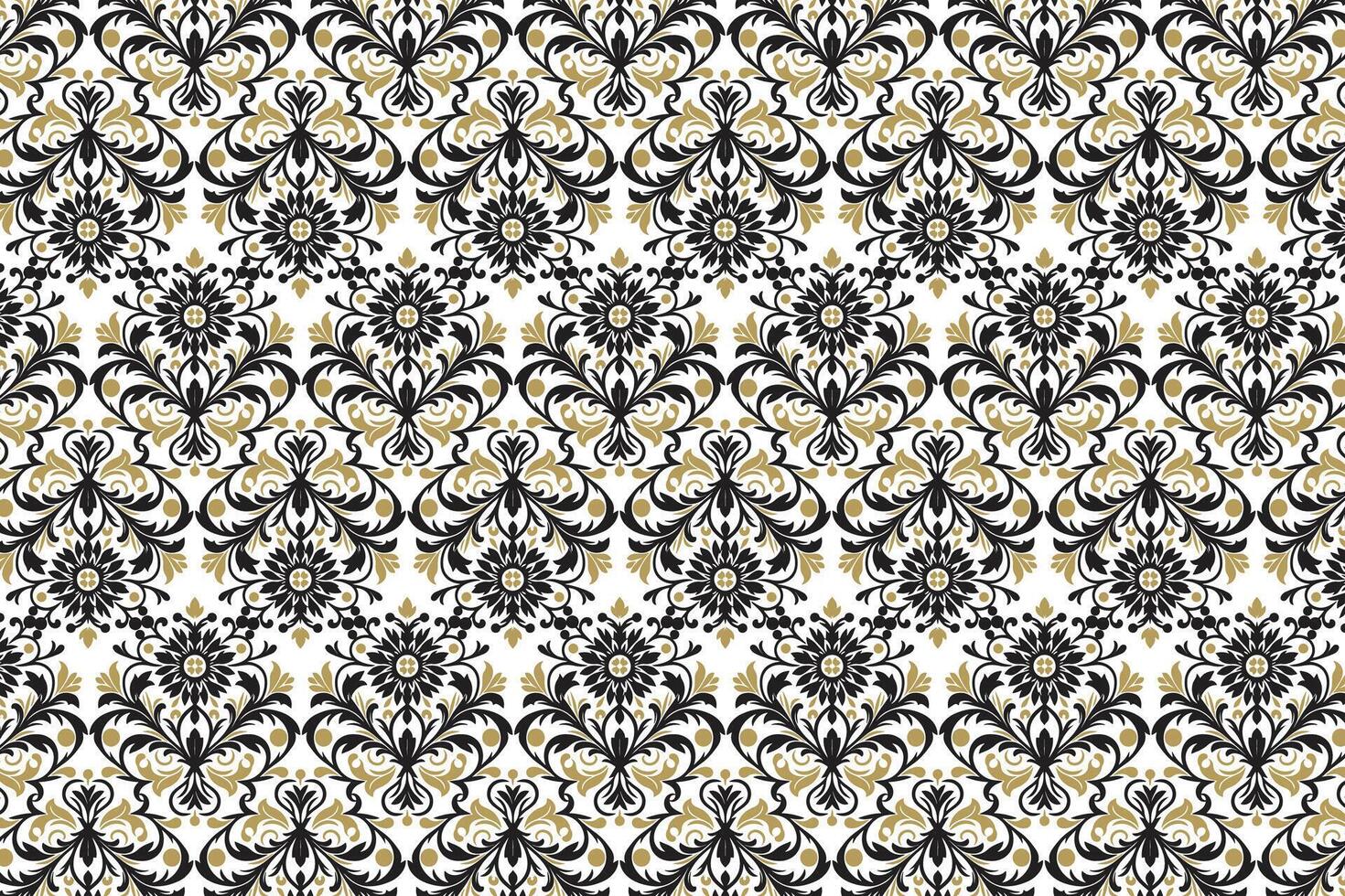 seamless floral pattern with vintage ornamental flower and leaf motifs for textile fabric wallpaper creative projects and fashion design vector