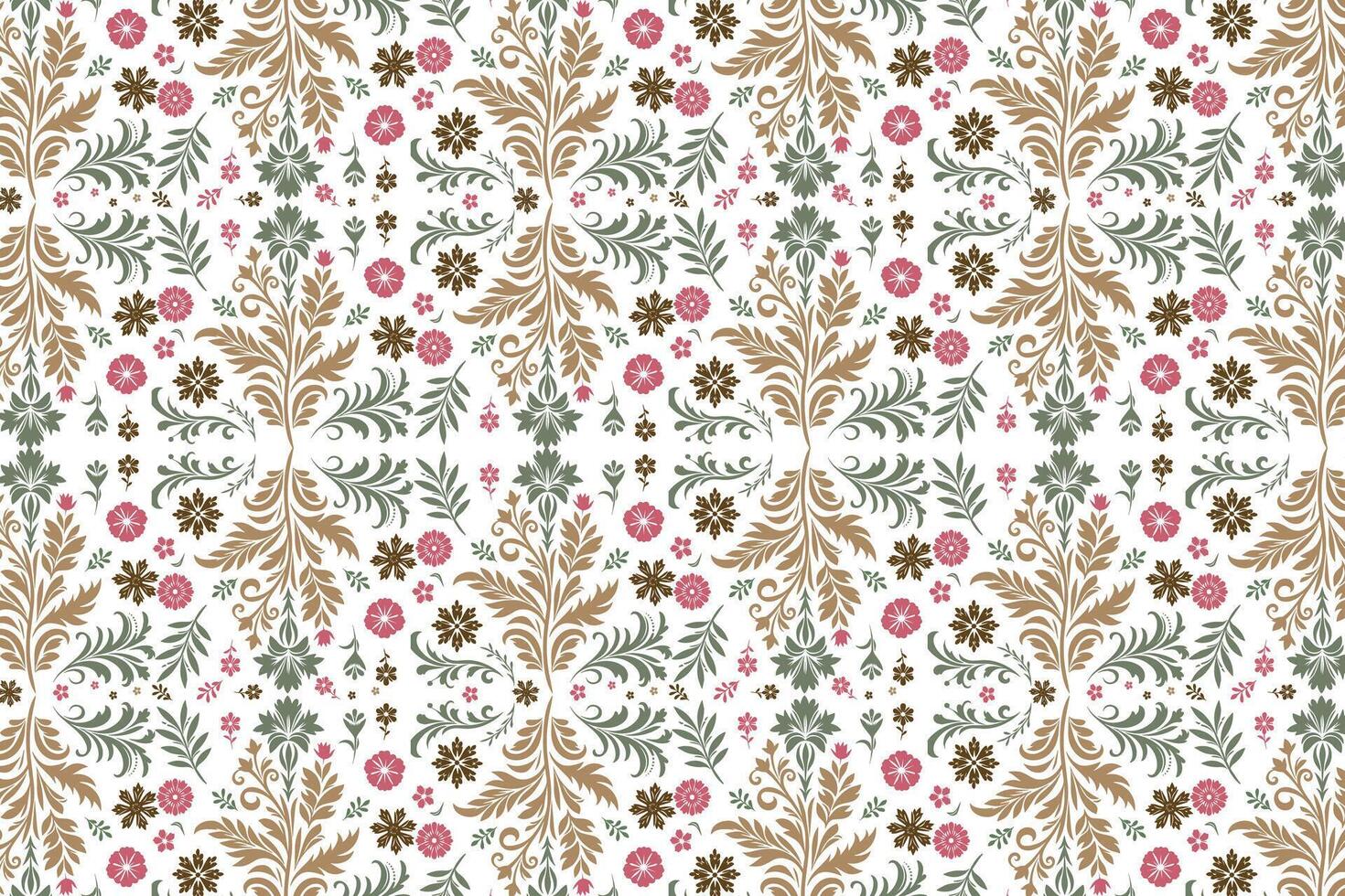 seamless floral pattern with elegant flower and leaf motifs vintage ornamental design for fabric wallpaper textile prints and creative design patterns vector