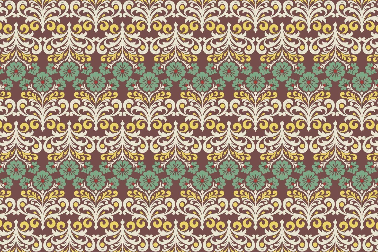 seamless floral pattern with detailed flower and leaf motifs vintage ornamental design for fabric wallpaper textile prints and creative design works vector