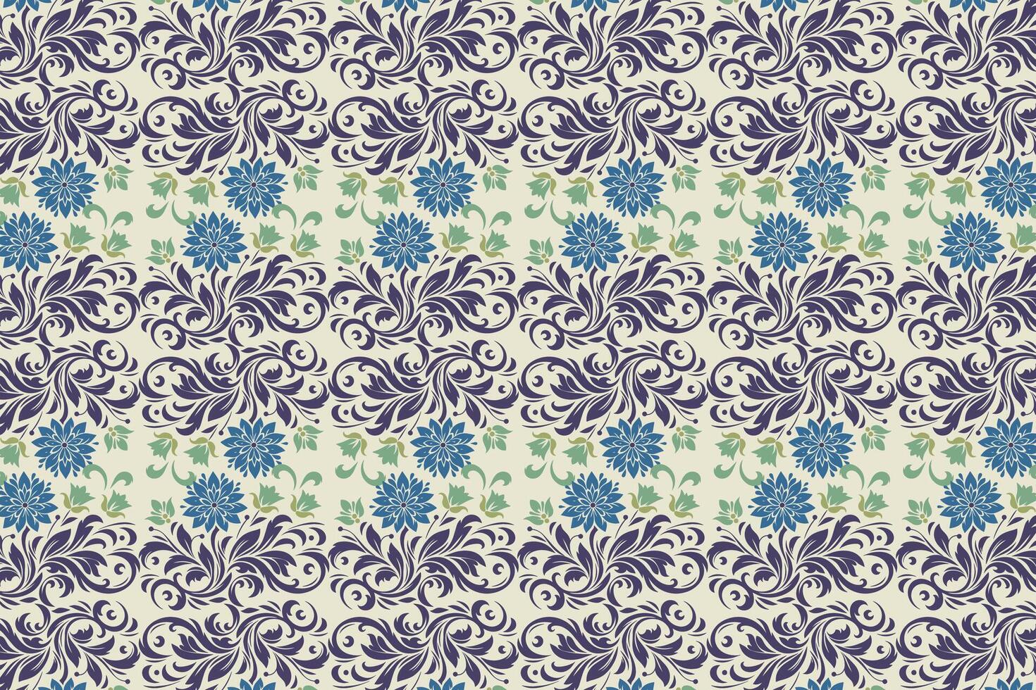 seamless floral pattern with detailed flower and leaf motifs vintage ornamental style for textile fabric wallpaper prints and creative project designs vector