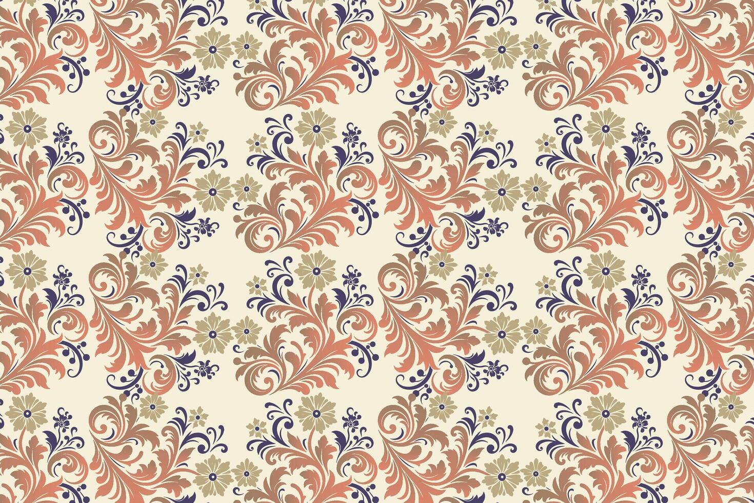 seamless floral pattern with intricate flower and leaf motifs vintage ornamental design for wallpaper fabric fashion and creative projects vector