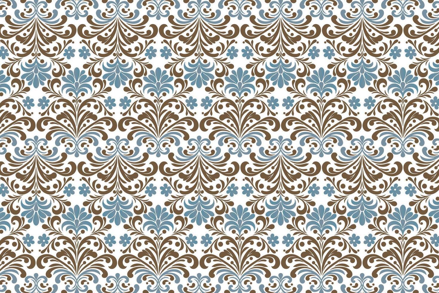 seamless floral pattern with detailed ornamental flower and leaf motifs for textile fabric wallpaper vintage fashion design creative projects and unique background patterns vector