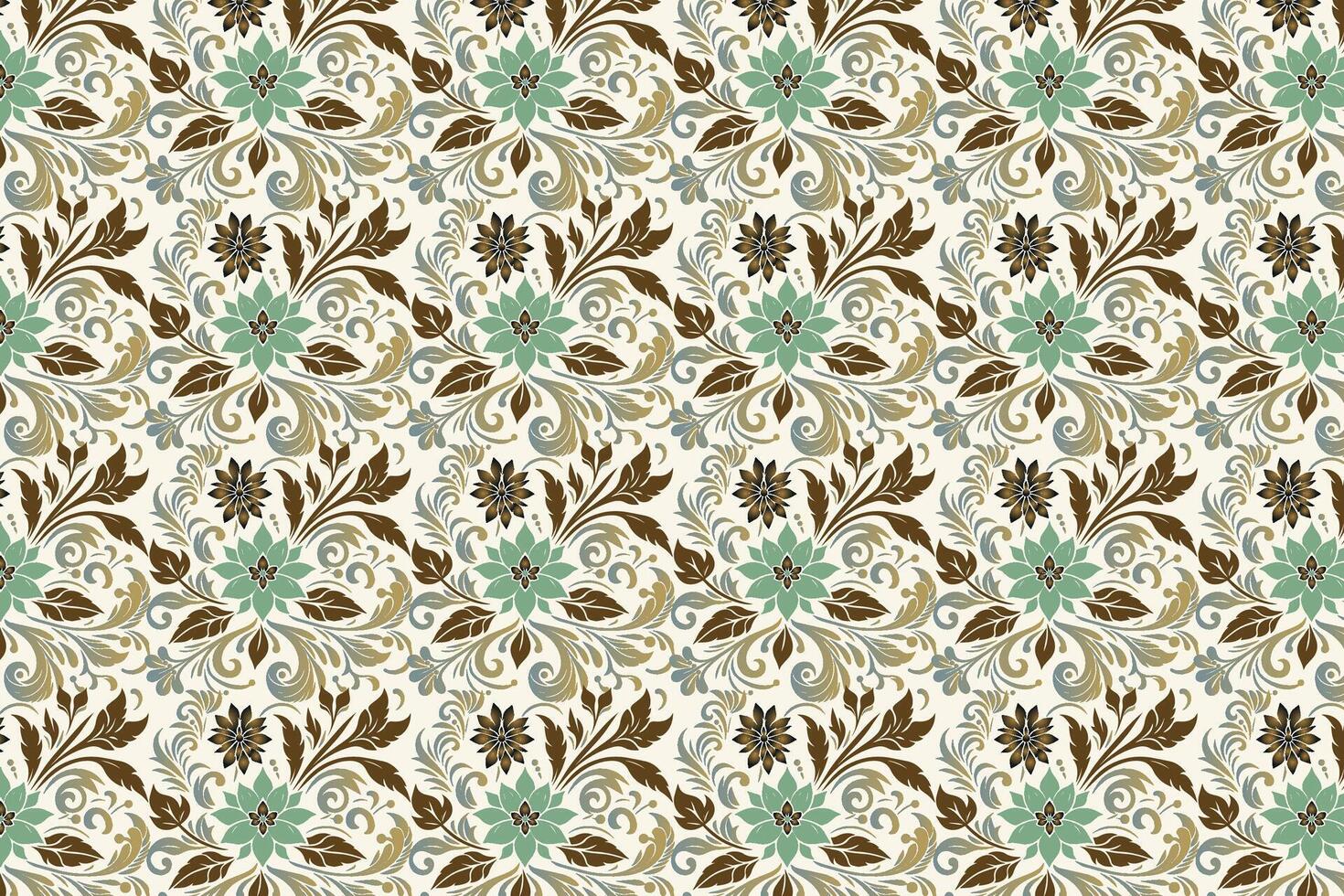 seamless floral pattern with elegant flower and leaf motifs vintage ornamental texture for textile fabric wallpaper prints and creative project designs vector