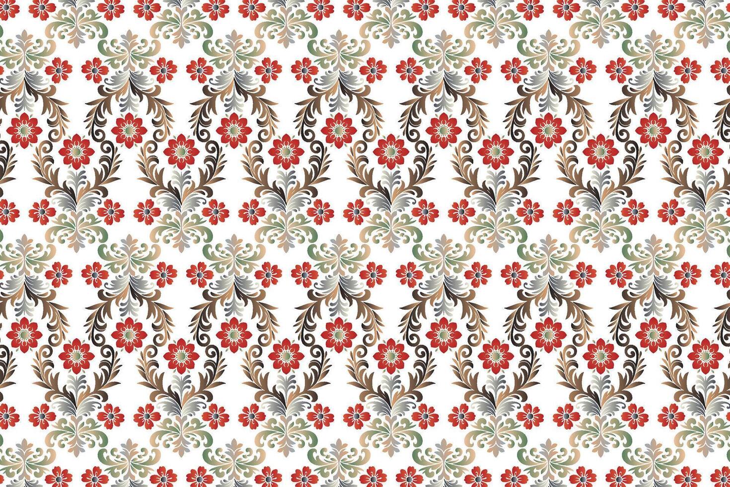 seamless floral pattern featuring detailed flower and leaf motifs for textile fabric wallpaper vintage fashion design ornamental background patterns and creative project applications vector