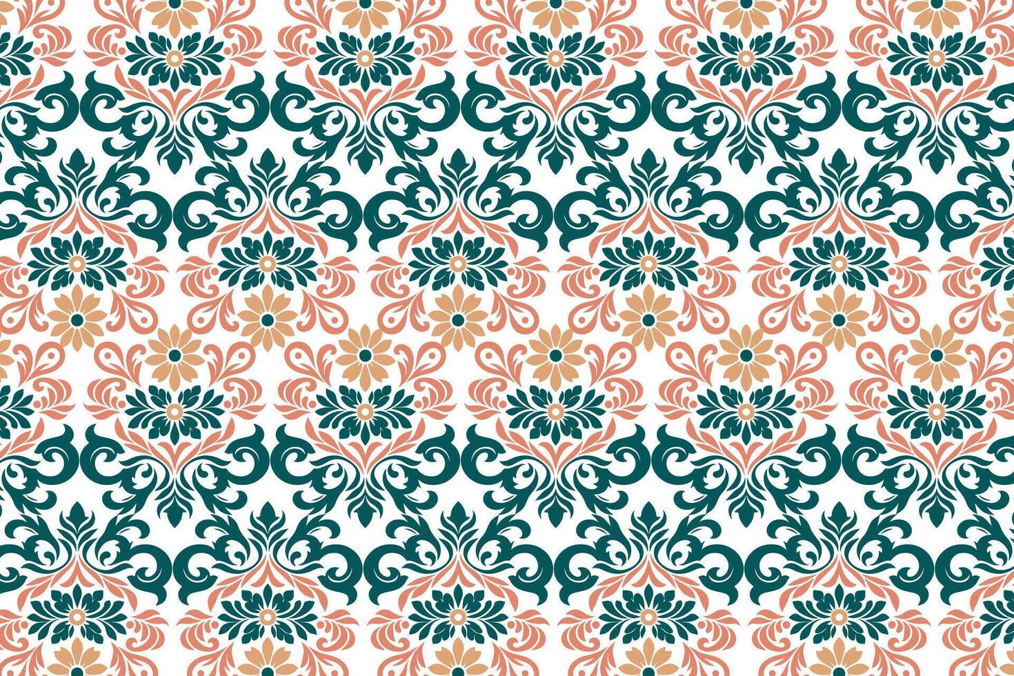 seamless floral pattern with abstract flower and leaf motifs for textile fabric wallpaper and vintage ornamental design projects vector