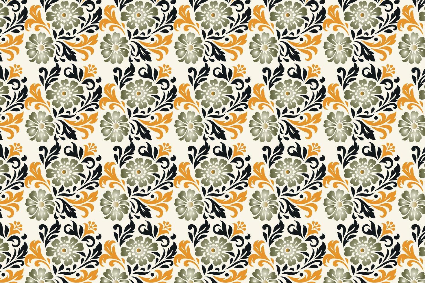 seamless floral pattern with ornamental flower and leaf motifs vintage design for fabric wallpaper textile prints and creative project patterns vector