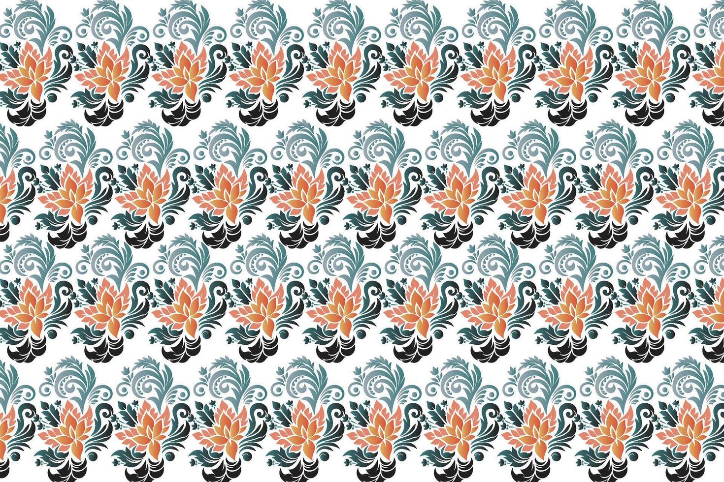 seamless floral pattern featuring intricate flower and leaf motifs for textile fabric wallpaper vintage fashion design ornamental background patterns and creative project inspiration vector