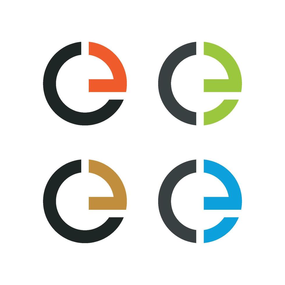 Set Letter Circle E Logo Template Illustration Design. vector