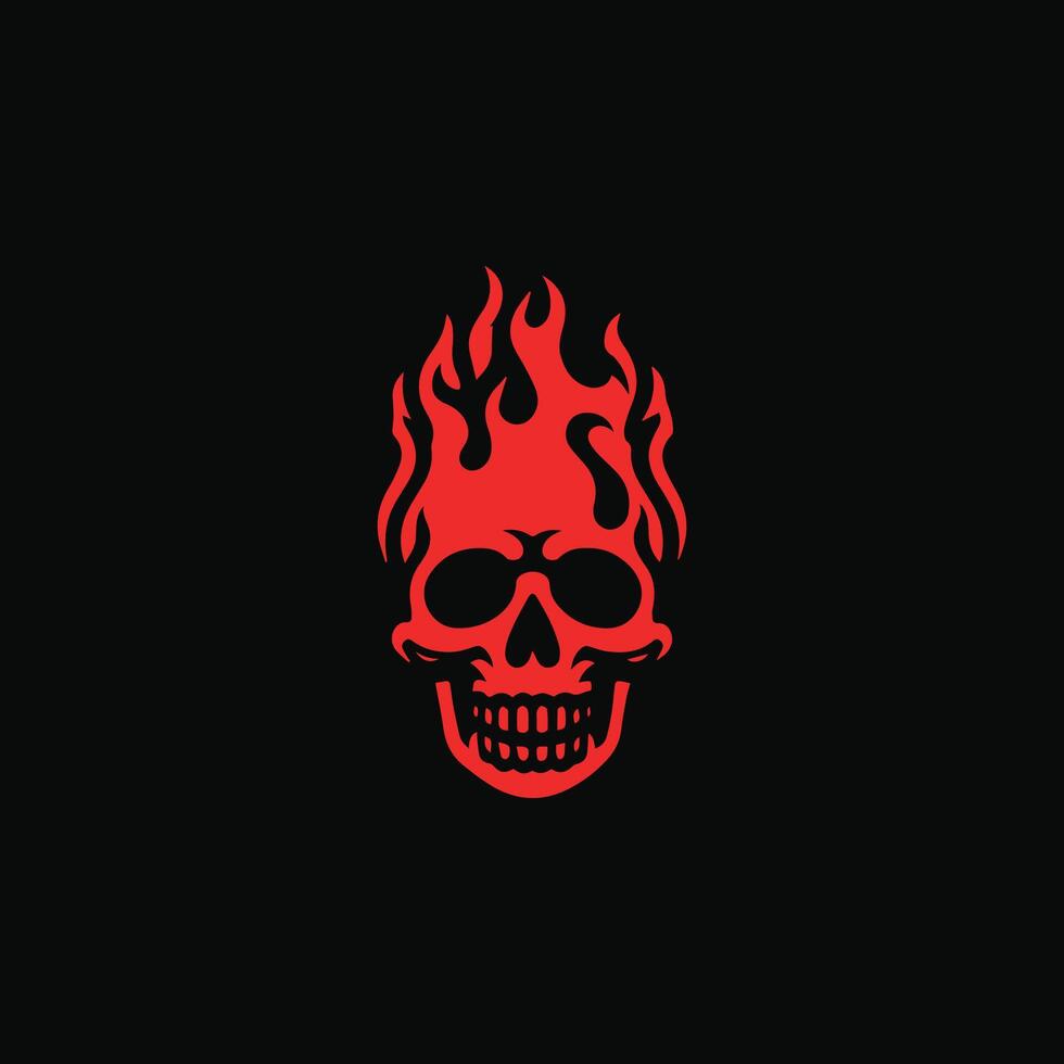 Skull Flaming Logo vector