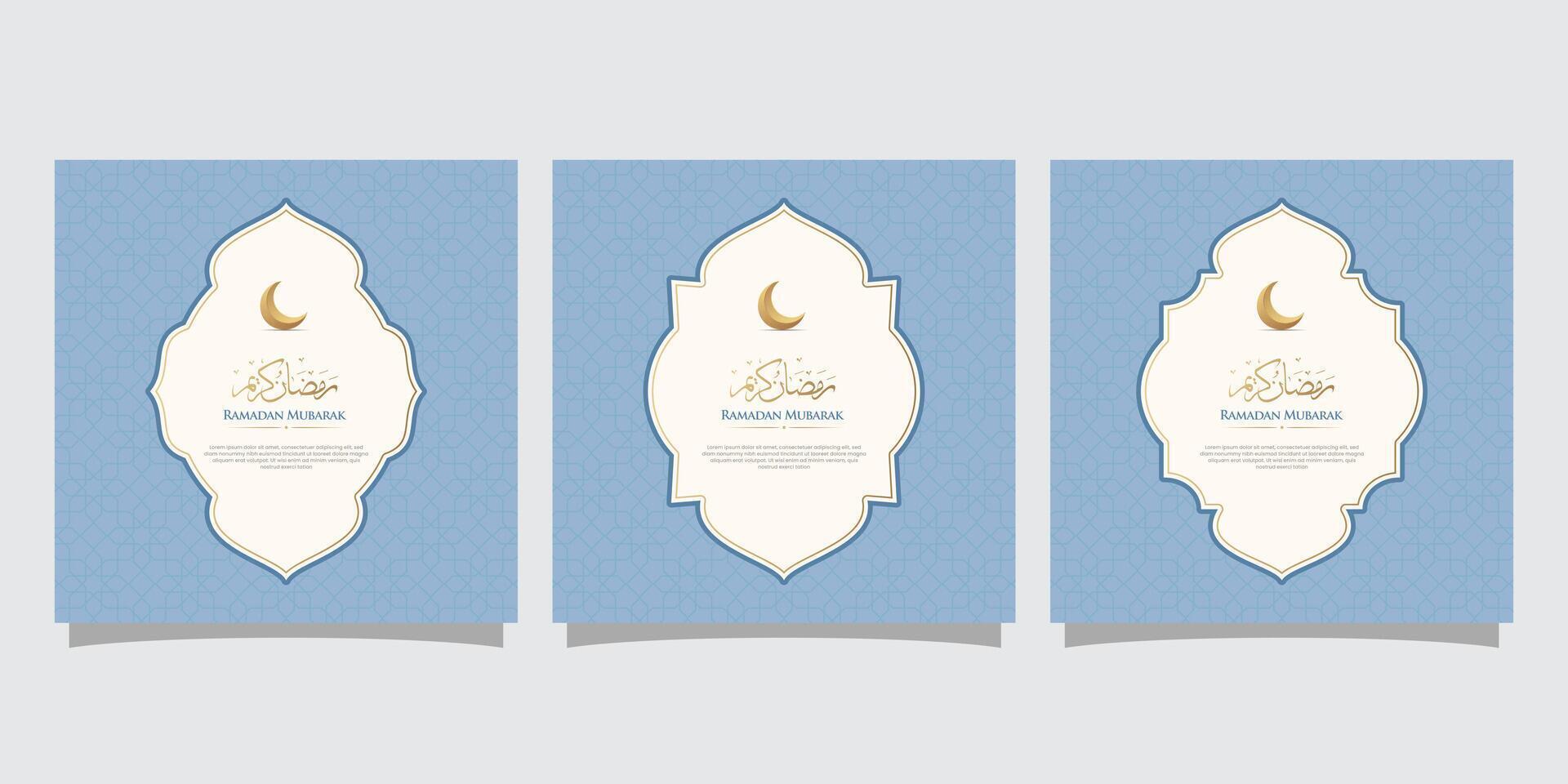 Ramadan Kareem greeting card template for wallpaper, Poster, media banner with blank space area vector