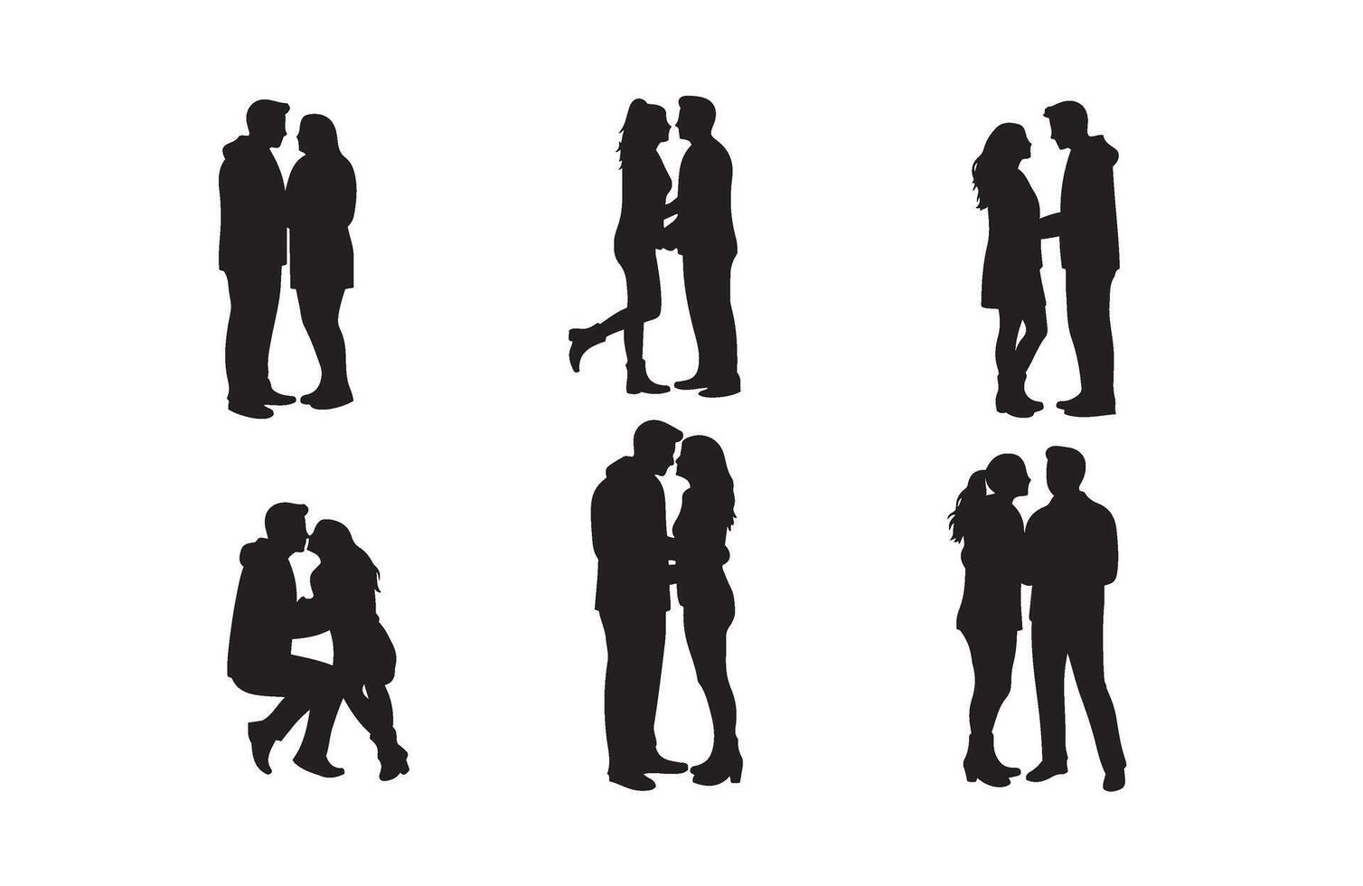 Couples Sharing Affection on Valentine Day vector