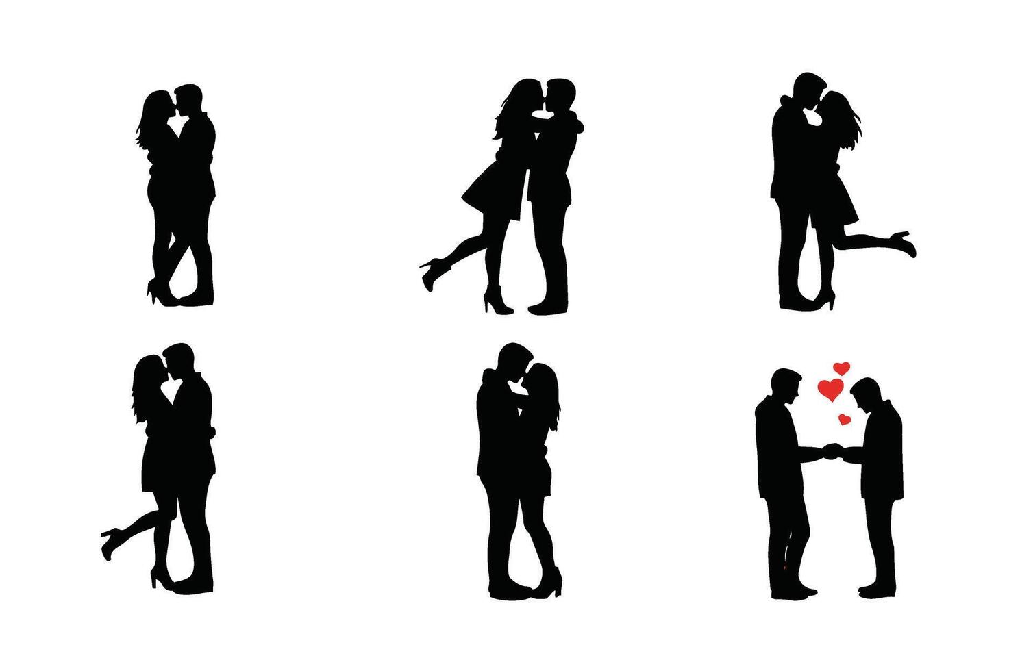 Cute Couple Posing with Hearts for Love Day vector