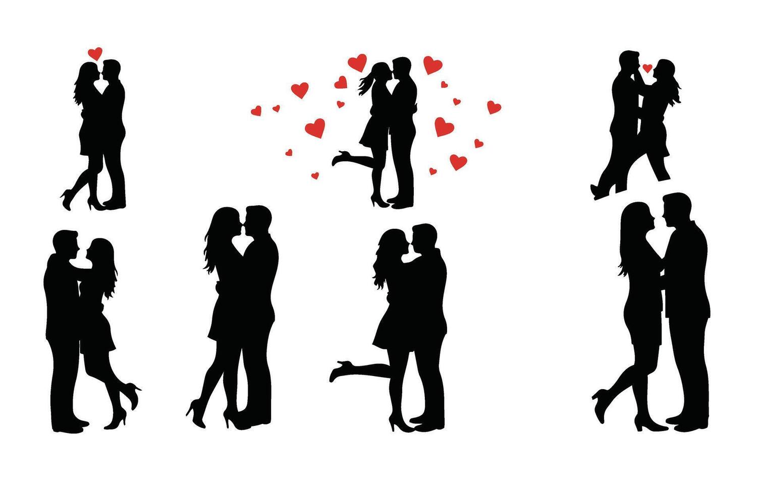 Valentine Couple with Heart Romantic Vibes vector