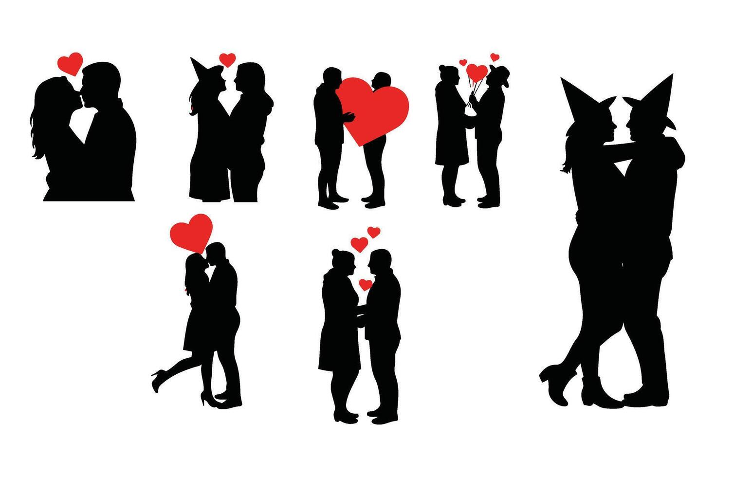 Romantic Couple Posing in Love Scenes vector