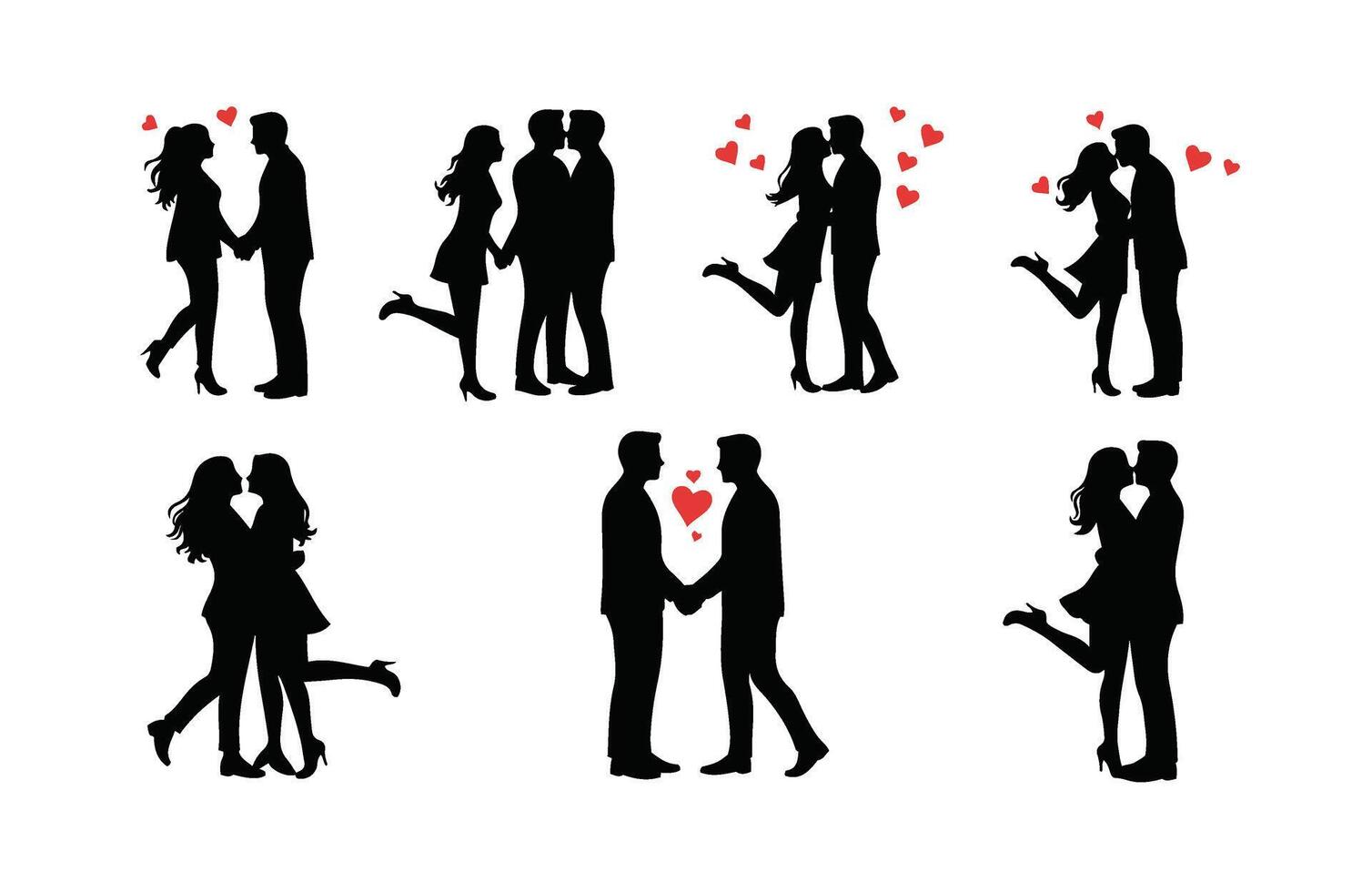 Happy Couple Showing Affection vector